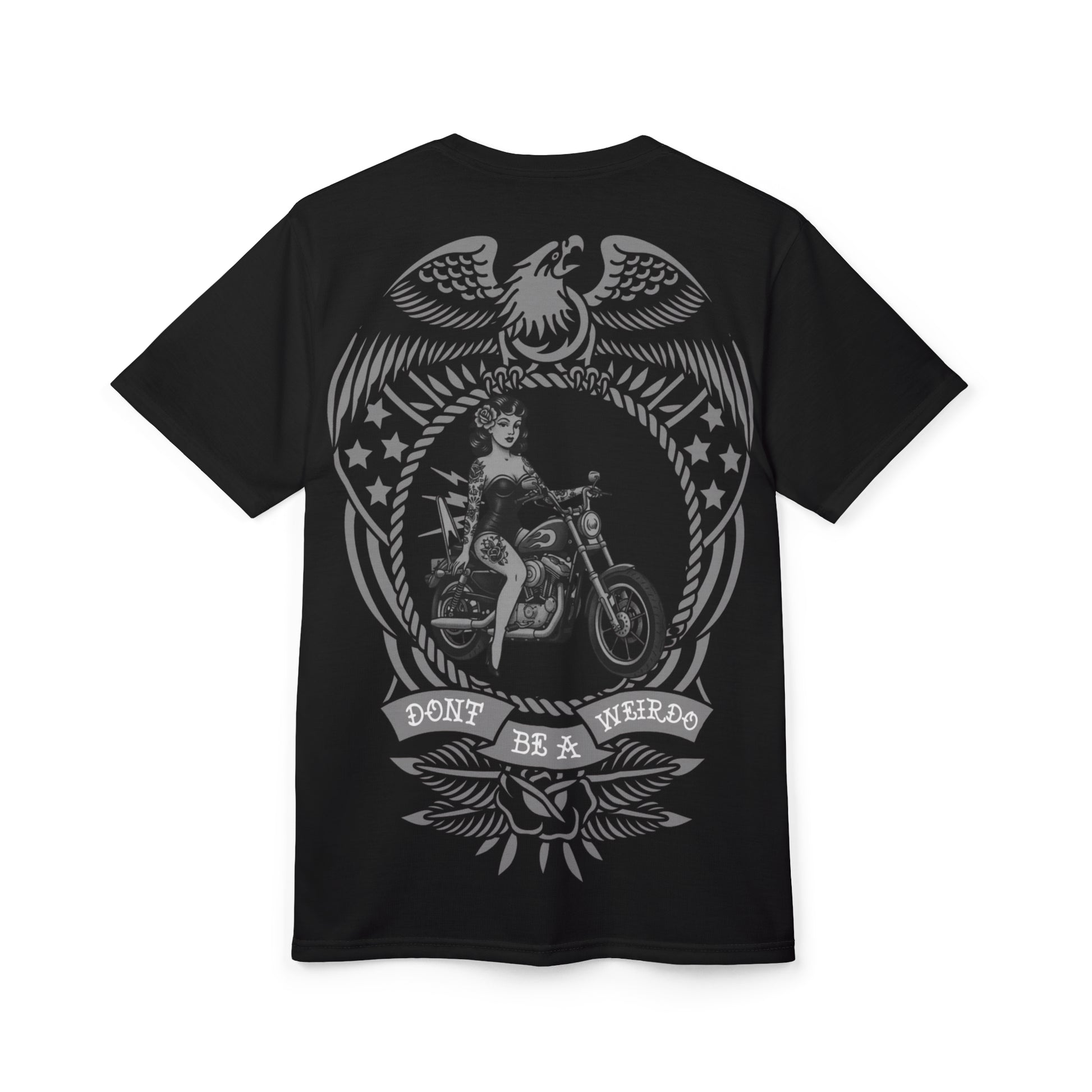 Flaming Dice Trad Tee — Black and Grey