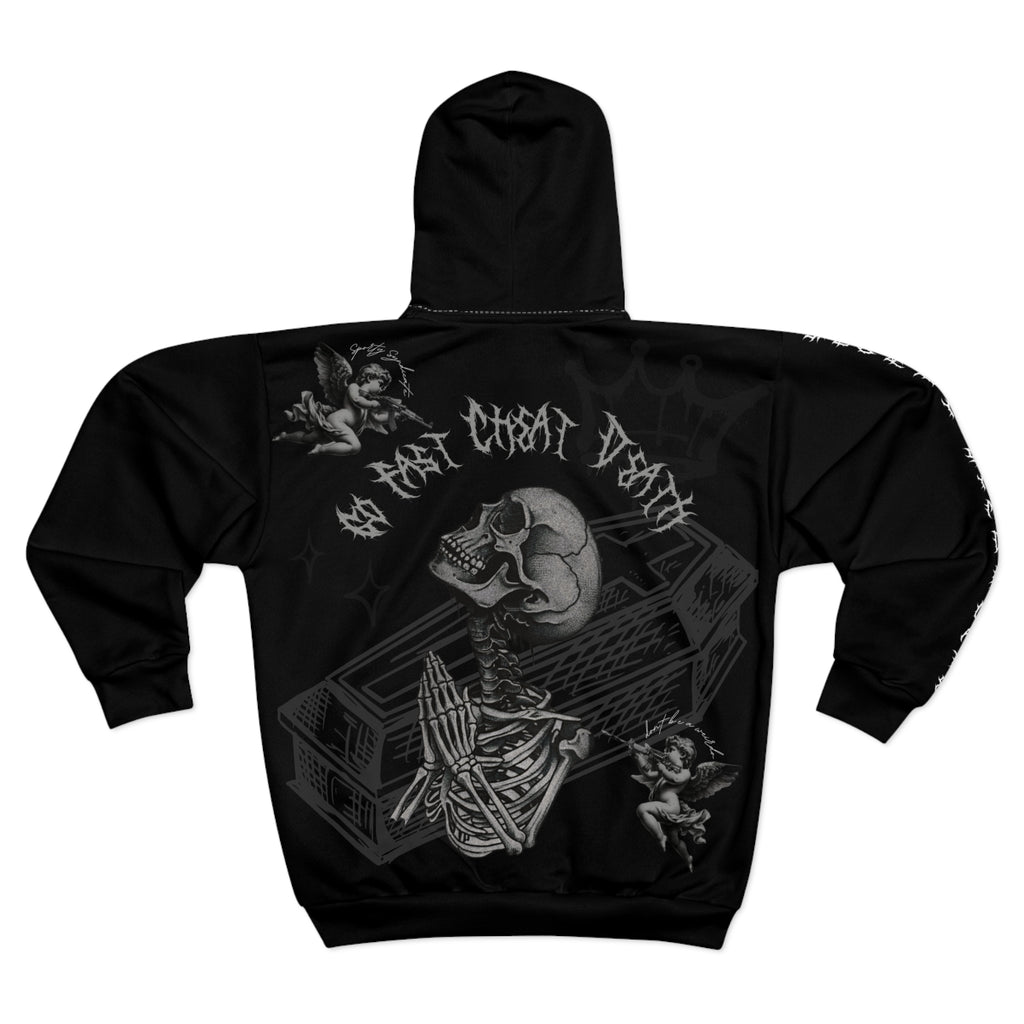 Go Fast, Cheat Death - Graphic Zip Hoodie